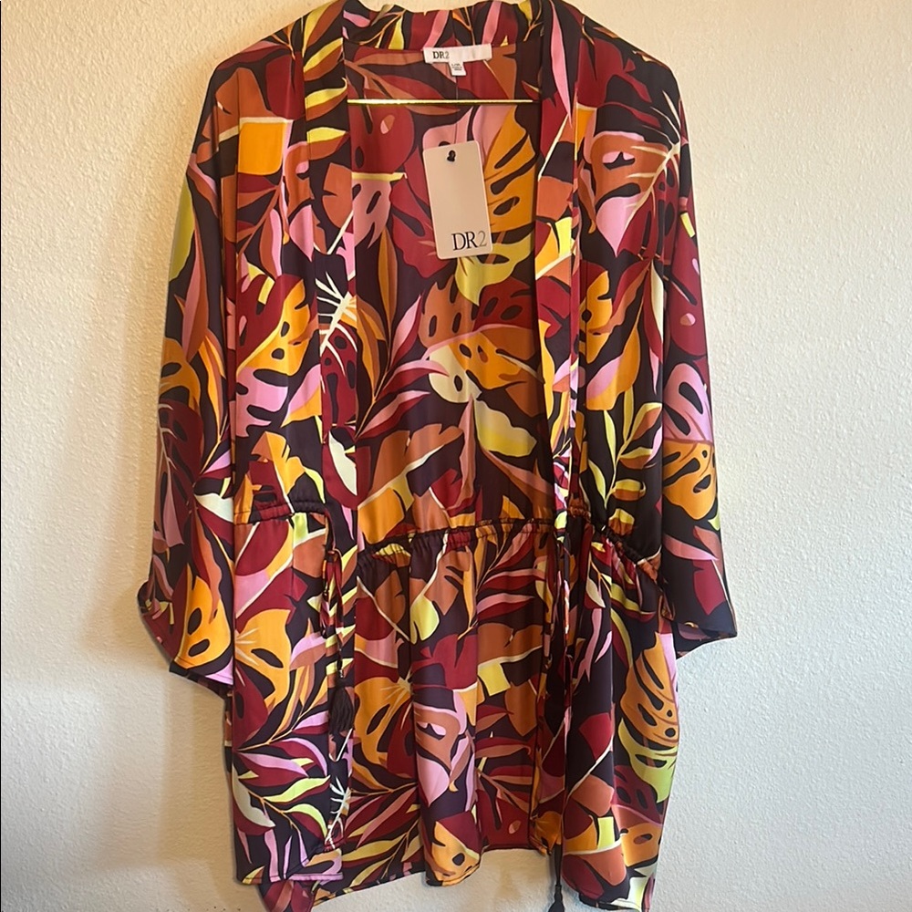 DR2 Multicolor Leaf Pattern Kimono